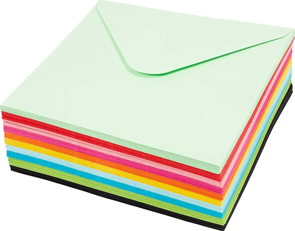 Enveloppes 16x16 cm Assorties - Solution pour Courriers Originaux (100 Pièces)
