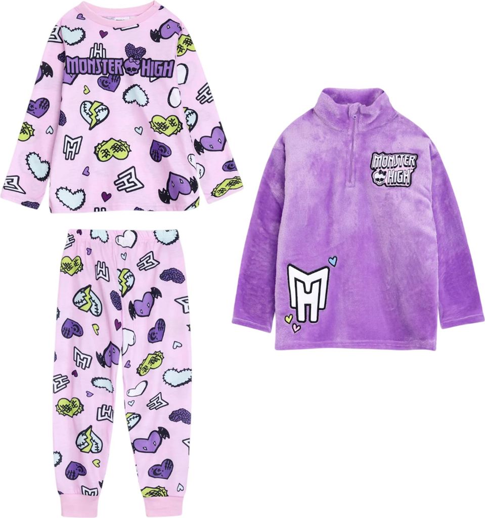 Monster High - Schlafanzug für Mädchen, Langärmlig NS9798 (140) (Bunt)
