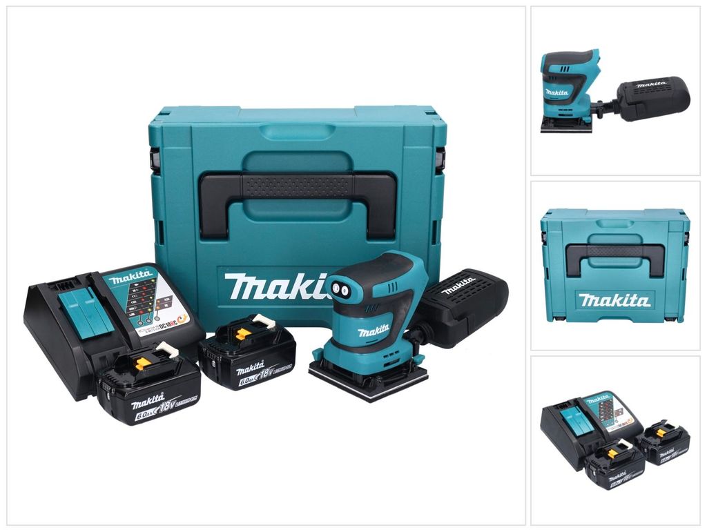 Makita DBO 480 RGJ Akku Schwingschleifer 18 V 112 x 102 mm Produktbild 