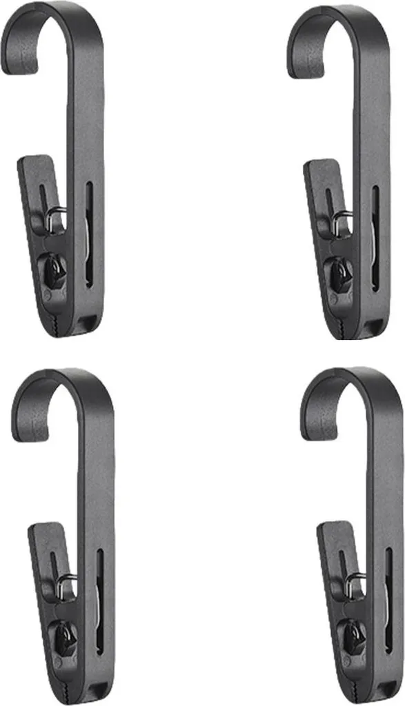 INF Ganci per Tende in ABS Nero Set da 4 - Clip Versatili Casa
