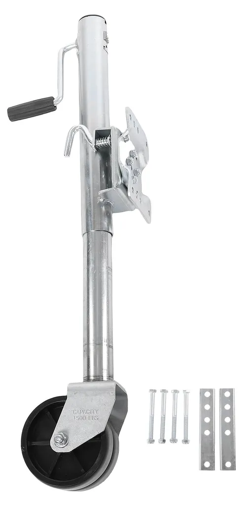 Cric de remorque pivotant 1500 lbs 680 kg double roue avec levage 254mm