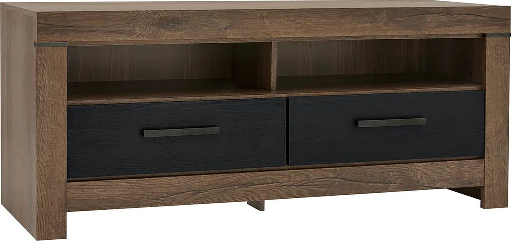 Banc TV 140 cm Balin Coloris Chêne et Noir - Mobilier de Salon Design