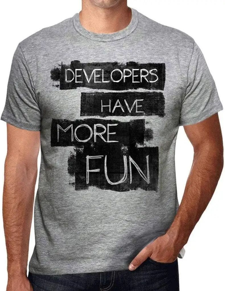 Herren Grafik T-Shirt Entwickler haben mehr Spaß – Developers Have More Fun – Öko-Verantwortlich Vintage Jahrgang Kurzarm Lustige Druck Gebur...