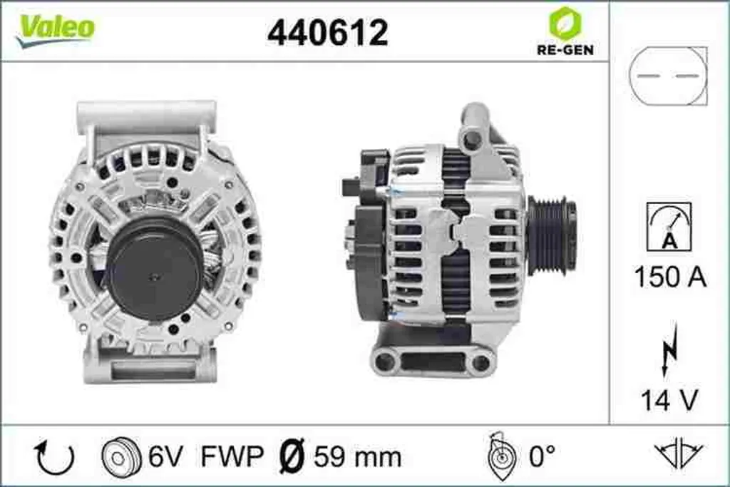Alternateur neuf VALEO 440612 pour réparer le système de charge auto