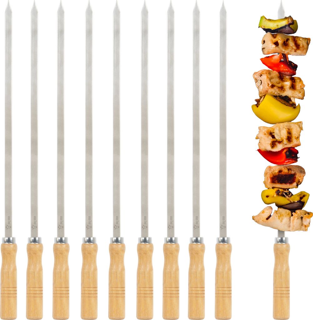 BBQ-Toro špízy z nerezové oceli s dřevěnou rukojetí (10 Obrázek produktu 