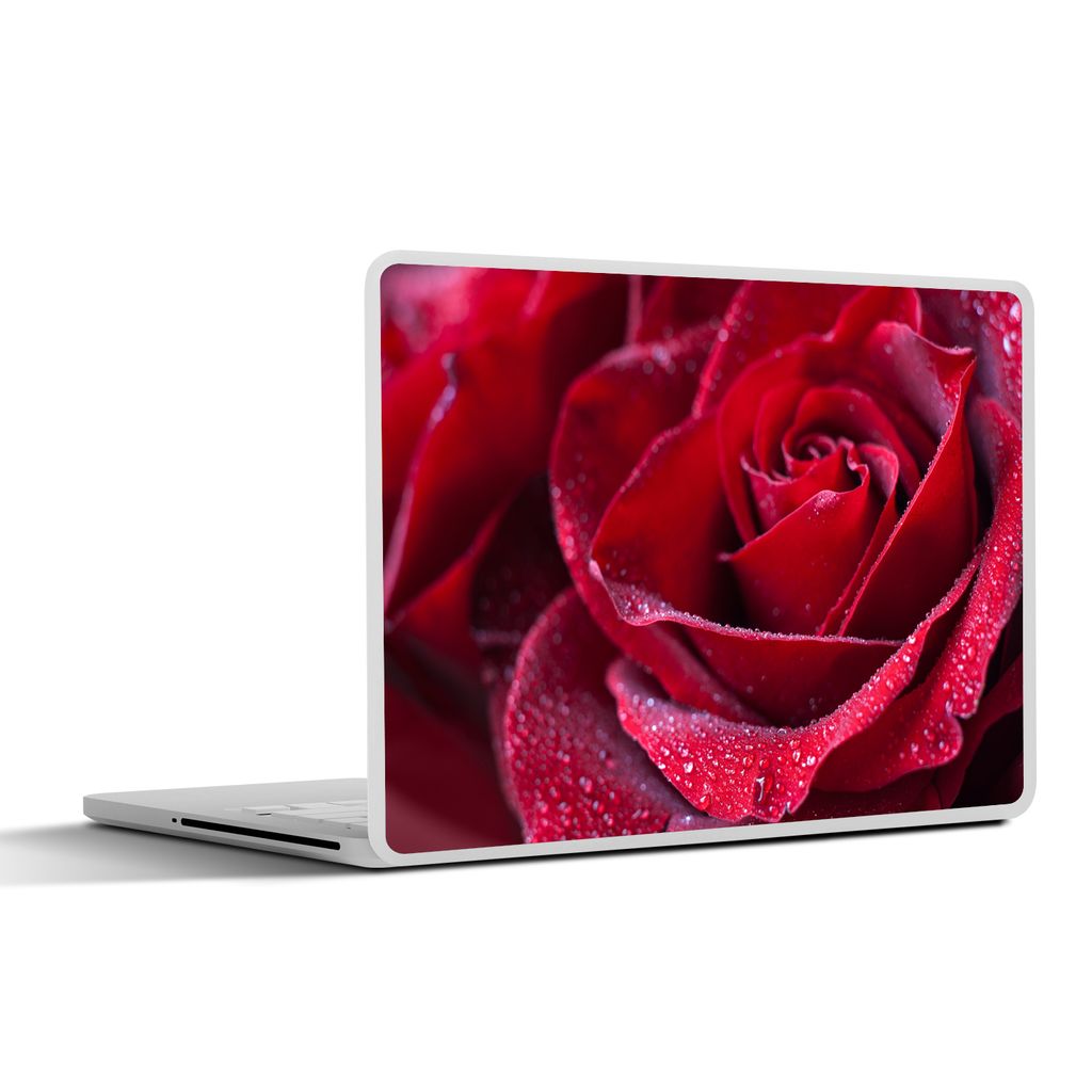MuchoWow Laptop Aufkleber Sticker Cover Rose - Rot - Tropfen 40x30 cm - Laptop Dekoration - Selbstklebend