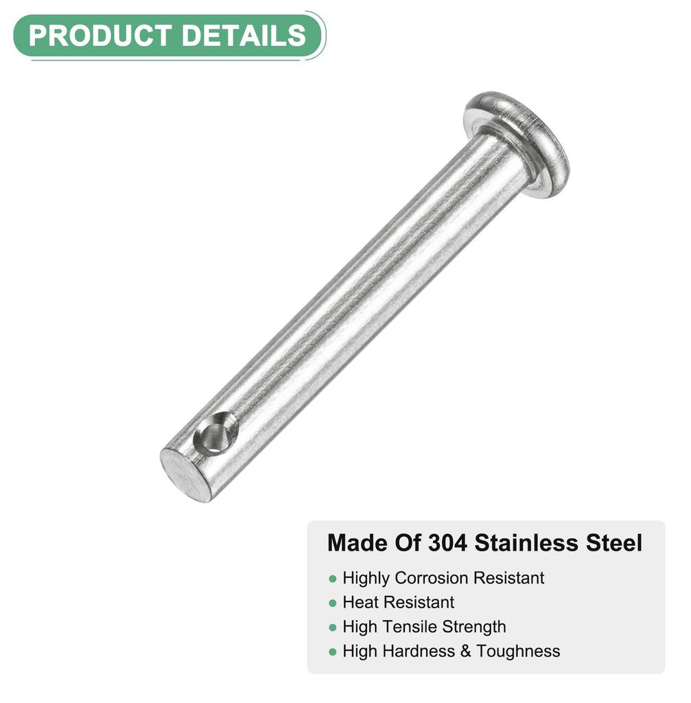 10 Stš¹ck Einloch Klauenstifte, M5 x 35mm 304 Edelstahl Flachkopf Klauenstifte fš¹r mechanische Verbindungen/Fixteile/Schiffsausrš¹stung, Ver...
