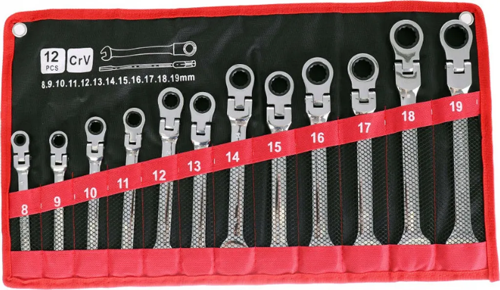 Set Chiavi Stella Snodate 8-19 mm Acciaio 40Cr Finitura Specchio