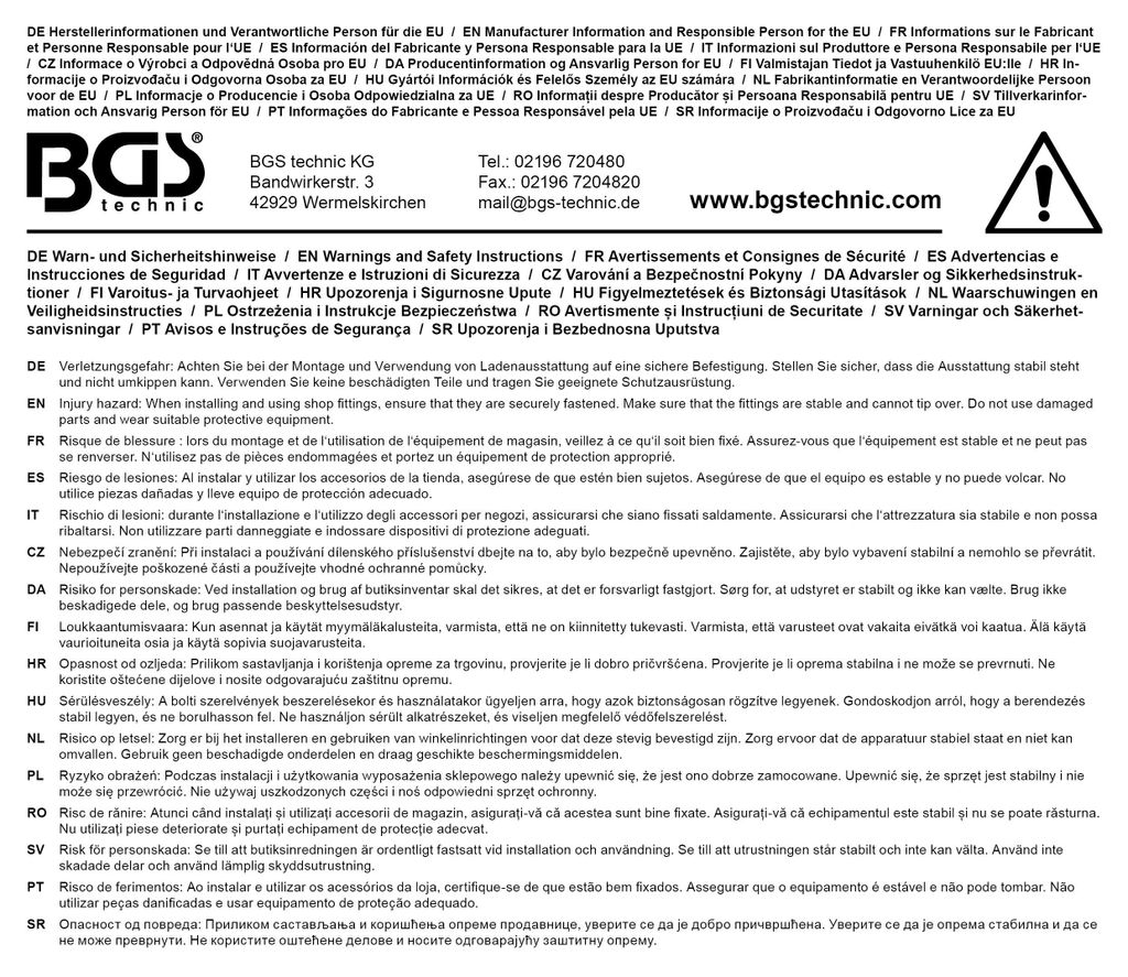 BGS 89920 Scannerschiene für Tegoböden