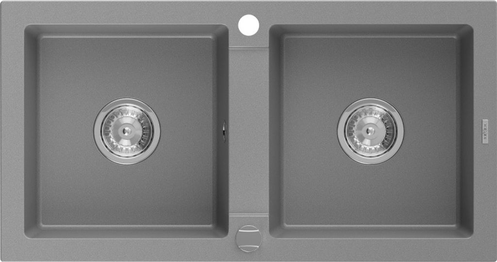 Mexen Mario 2-miskový granitový dřez  820 x 436 mm, Šedá - Obrázek produktu 