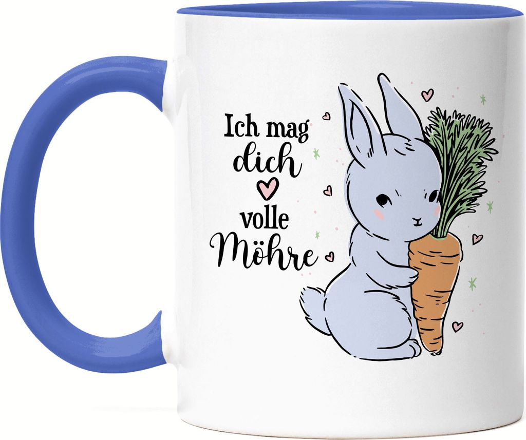 Ich Mag Dich Volle Möhre Tasse Blau Hase Mit Karotte Süßes Geschenk Kaninchen Möhre