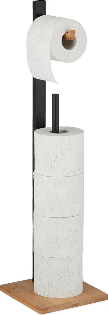 Portarotolo Ecosostenibile in Bambù Relaxdays | Scelta Naturale Bagno