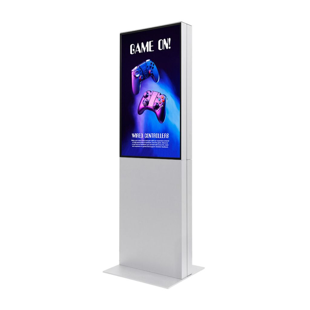 Showdown Displays Digitale Smart Line Infostele doppelseitig mit Samsung-Bildschirm - 43 Zoll - Weiß