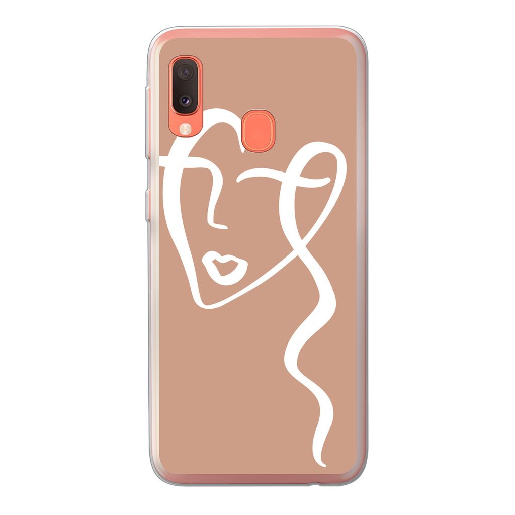 MuchoWow Handyhülle Schutzhülle Hülle für Samsung Galaxy A20e Frau - Gesicht - Abstrakt Silikon Softcase Handy Hülle - Abdeckung