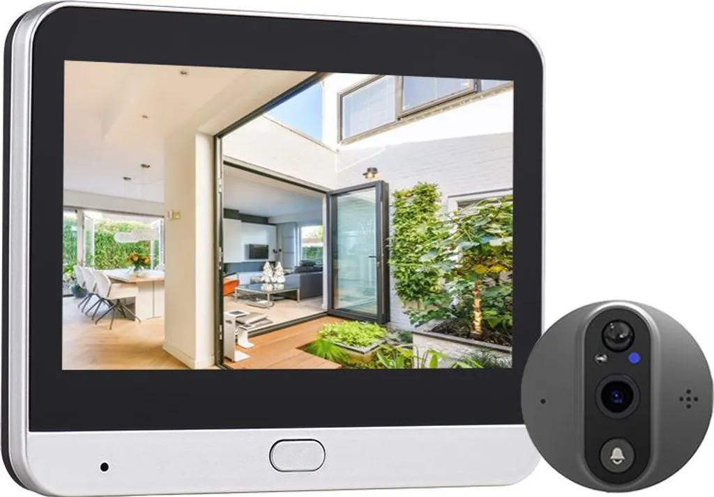 Judas Caméra 1080p WiFi, Alarme PIR, Écran 4.3" - Fini les Visiteurs Indésirables