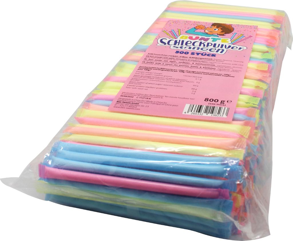 Bunte Schleckpulverstangen 500er Produktbild 