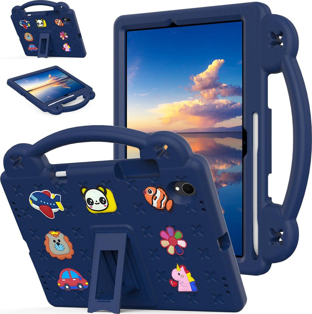 Schutzhülle für Samsung Galaxy Tab S11 2025 11" Niedliche Hülle für Kinder, Stoßfest mit Griff und Ständer Dunkelblau