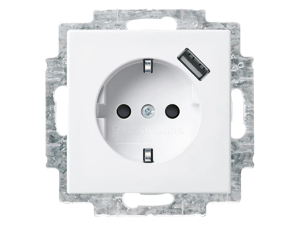Prise avec USB Busch-Jaeger 20 EUCBUSB-914 : fini les chargeurs perdus - 2