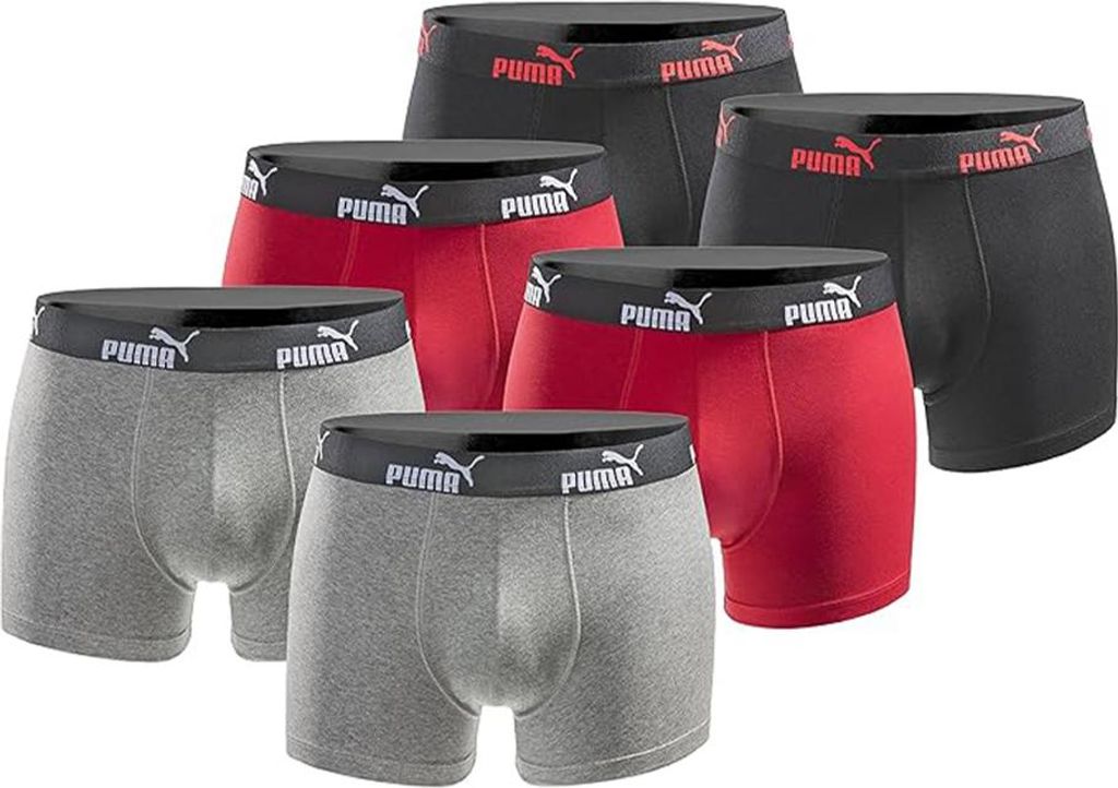L|PUMA Boxer Herren Boxershorts 6er-Pack Black Red Produktbild 
