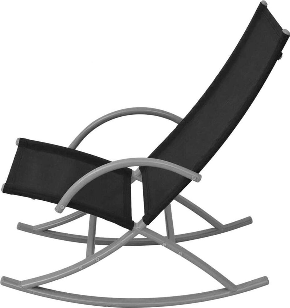 "Winterschlussverkauf "Outdoor-Stuhl/Picknickstuhl - Garten-Schaukelstühle 2er Set - Gartensessel - Stahl und Textiline Schwarz - 53x92x86 cm NeuM...