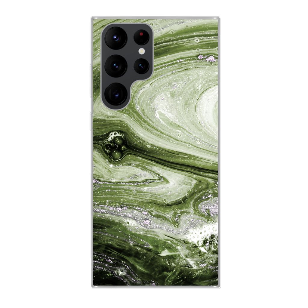 MuchoWow Handyhülle Schutzhülle Hülle für Samsung Galaxy S22 Ultra Marmor - Naturstein - Kalkstein Silikon Softcase Handy Hülle - Abbildung