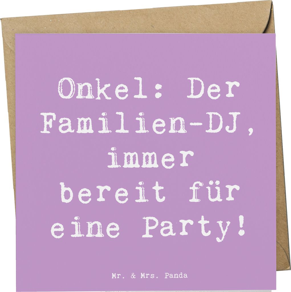 Mr. & Mrs. Panda doppelkarte Spruch Onkel Familien-DJ - Lavendeltraum - Geschenk, DJ, Familienfeier, Familienmitglieder, Unterhaltung, Lächeln, Fa...