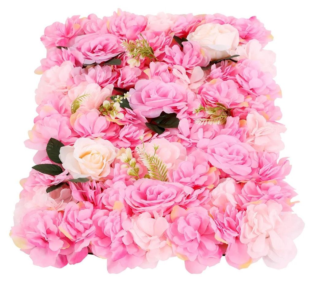 Künstliche Seidenblütenköpfe - 12er-Set - Für Blumenwand/Fotohintergrund - Hochzeitsdekoration - Outdoor Geeignet - Rosa