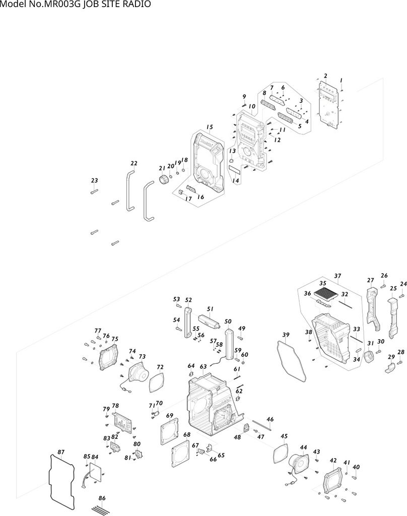 Makita MR003GZ 40V akumulátorové stavební rádio Obrázek produktu 17