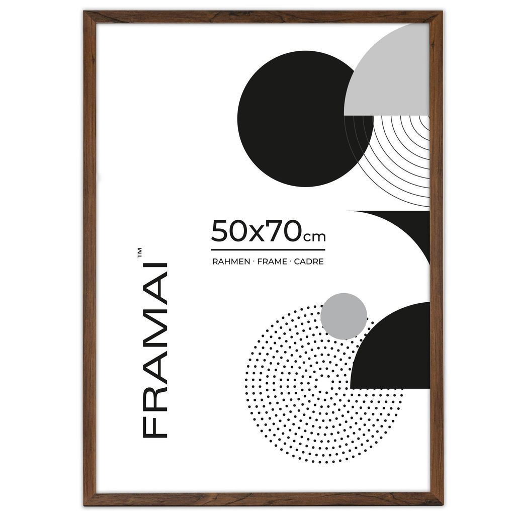 FRAMAI® Cadre photo 50x70 cm Marron MDF écologique avec Image du produit 