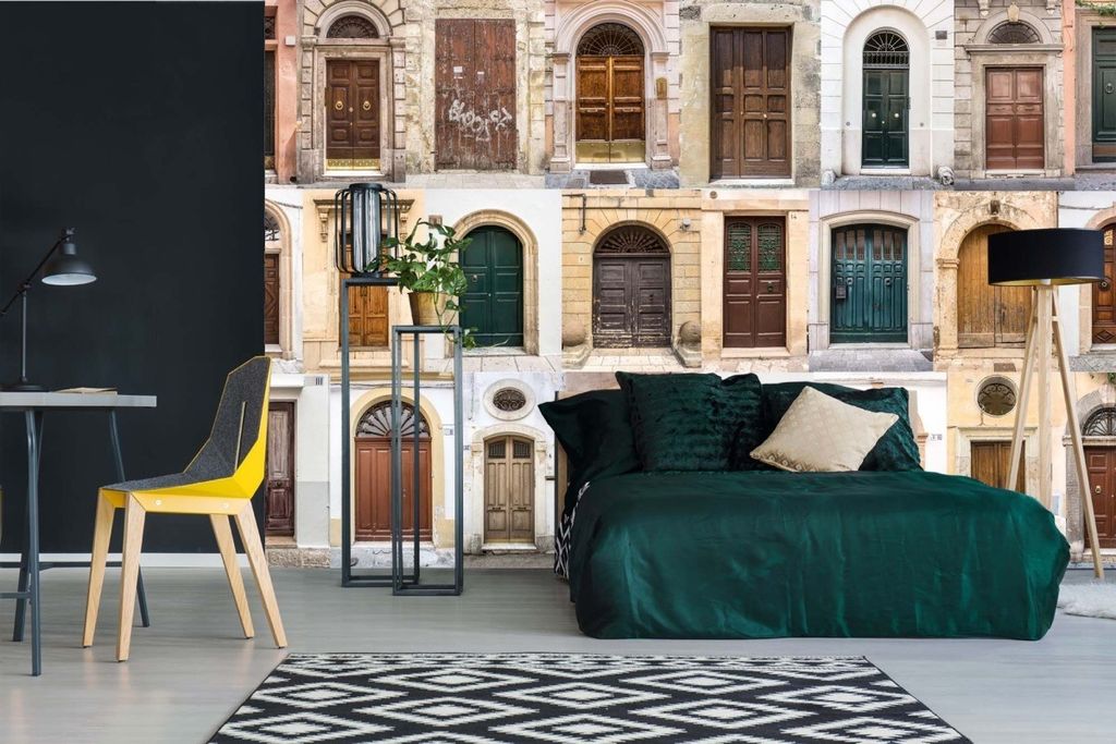 Vlies Fototapete FOTO DER ALTEN TÜREN 375 x 250 cm (inkl. Kleister) - Vlies Tapete, Wandtapete, Wandbilder - Tapete für Wohnzimmer Schlafzimmer, ...