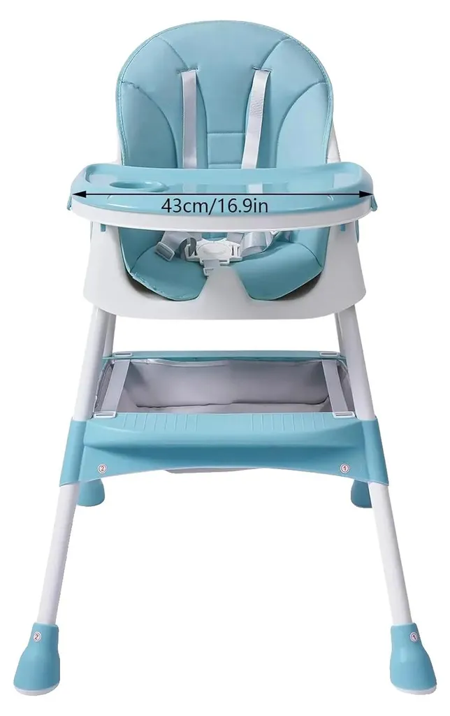 Chaise haute bébé évolutive avec tablette amovible et harnais de sûreté