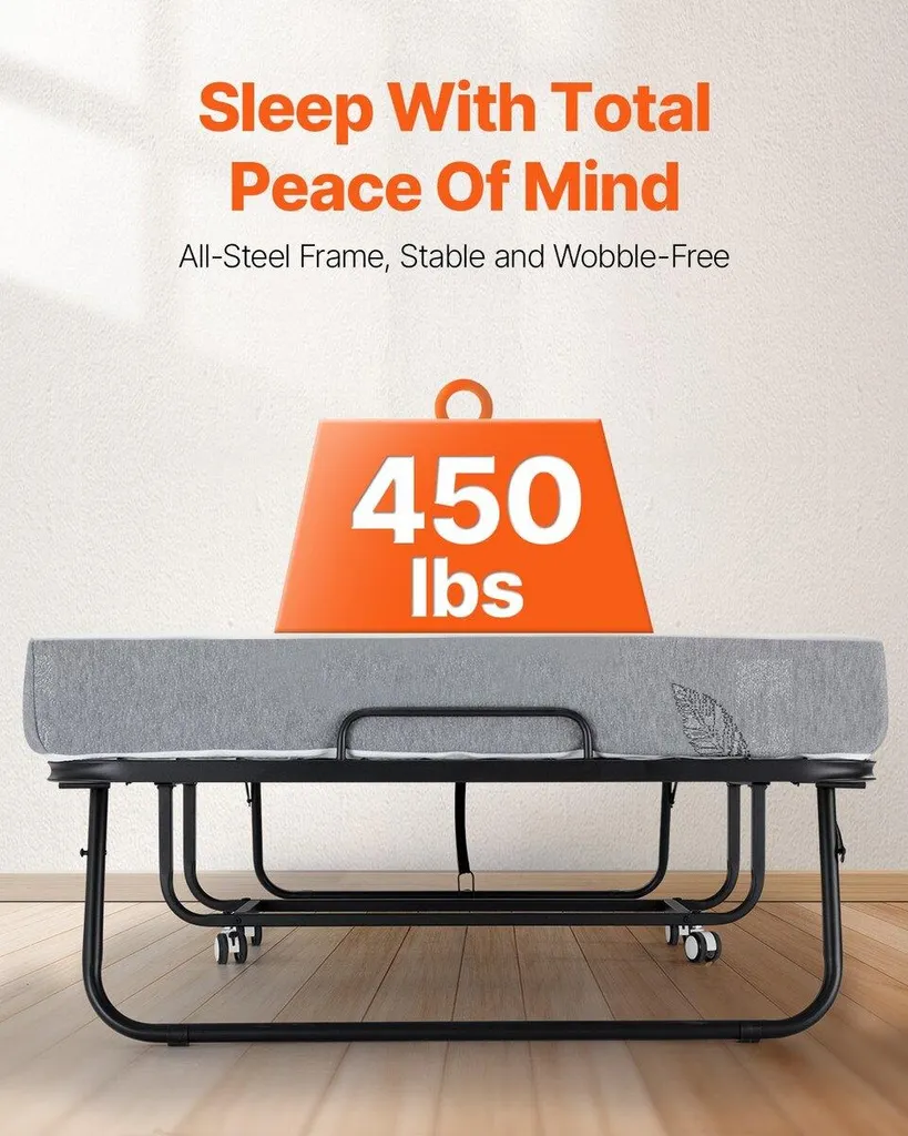 Lit pliant invité avec matelas épais pour solution de couchage gain