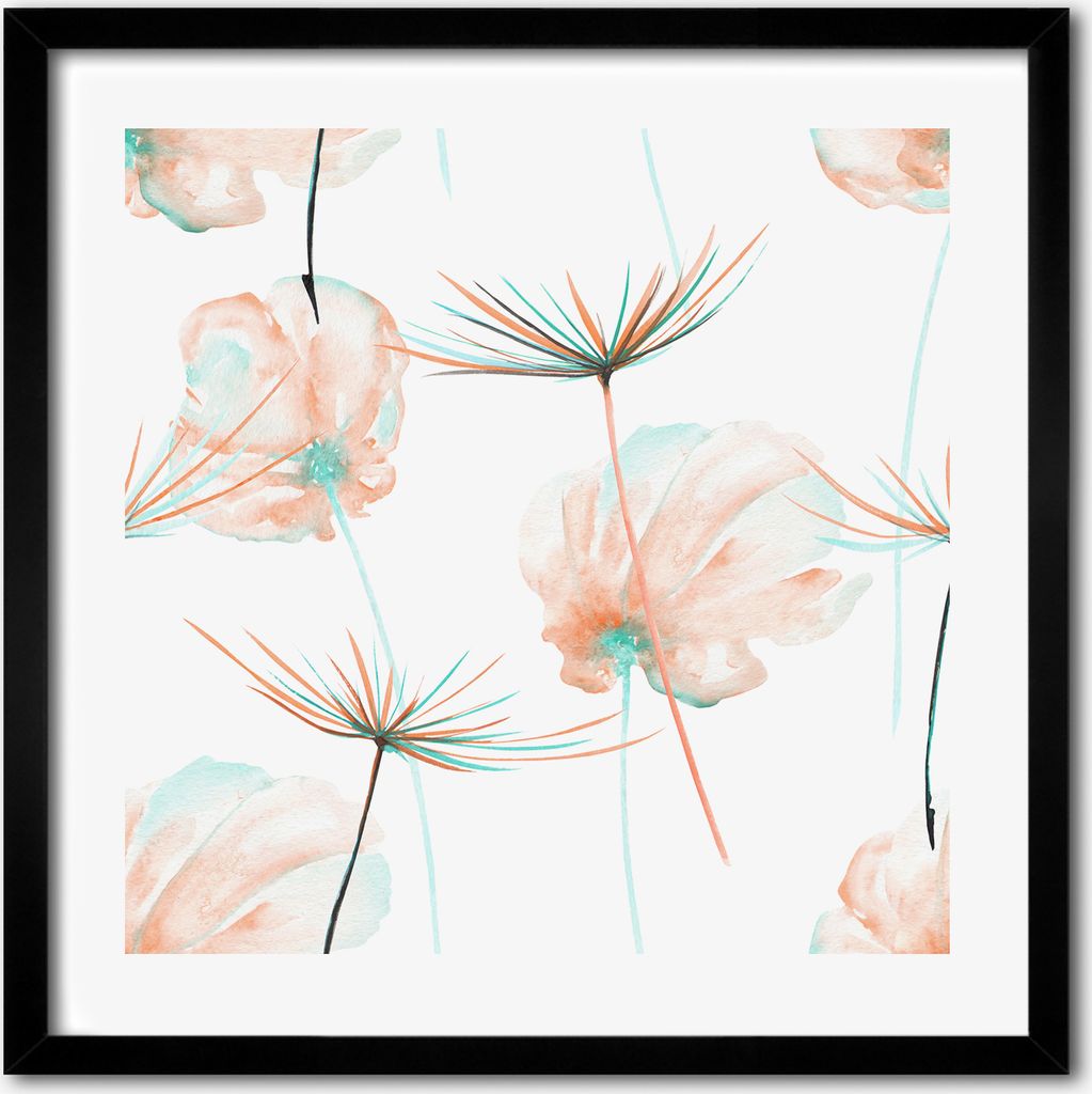 Bild - 50 cm x 50 cm - MDF - Rahmen, Wandkunst - Löwenzahn