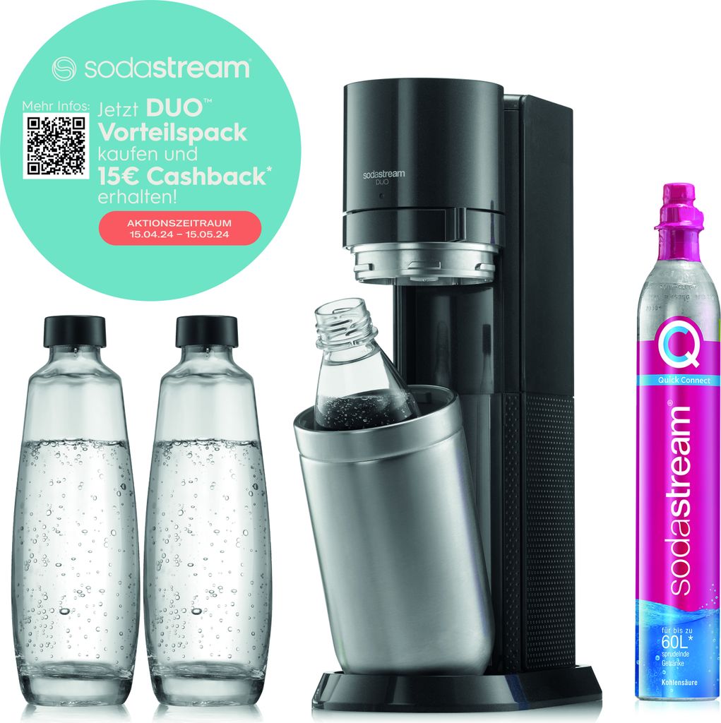 SodaStream Wassersprudler DUO titan Vorteilspack inkl. 3 Produktbild 1