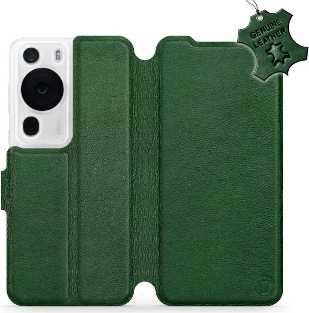 Echtleder Handyhülle für Huawei P60 Pro, Mobiwear Leather, Grün