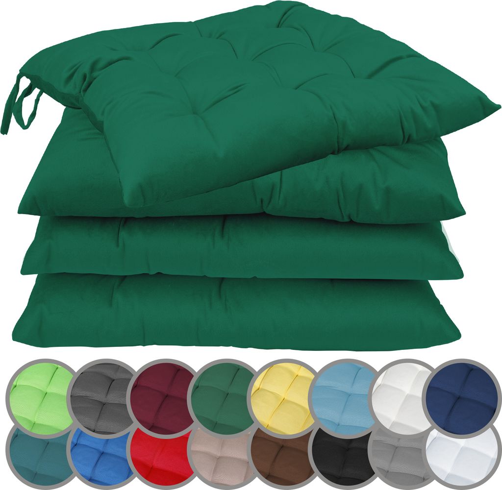 NatureMark 4er Set Stuhlkissen mit B?ndern Gr. 40x40 cm Produktbild 