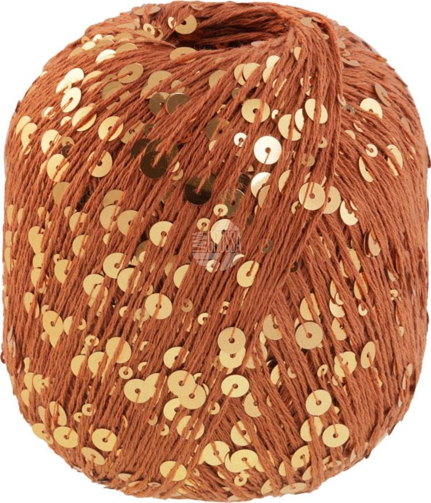 A ball of yarn with sequins.