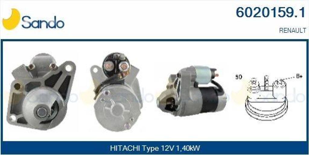 SANDO 6020159.1 Starter Anlasser 1,40kW für RENAULT ESPACE IV (JK0/1) 12V