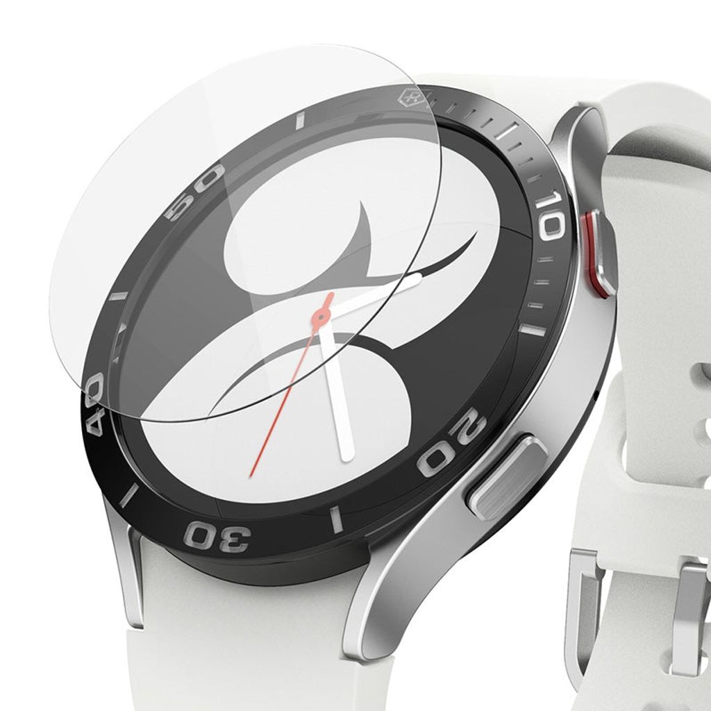 Rearth Displayschutz Glas Ringke Invisible Defender Glass Galaxy Watch 4 44mm, Ringke Bezel Styling
