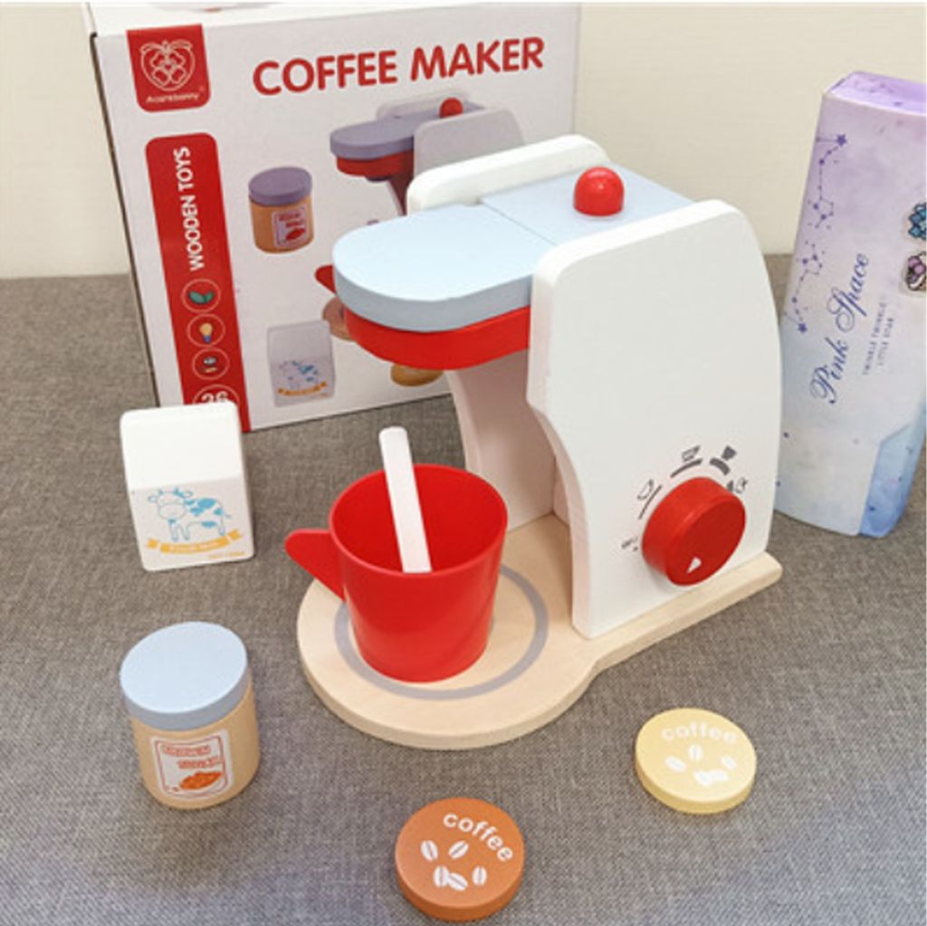 360Home Kinderspielzeug aus Holz Spielküche Spielzeug Küchengeräte Kaffeemaschine