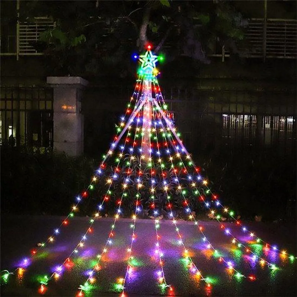 Kit éclairage solaire 350 LED multicolores extérieur pour jardin et camping