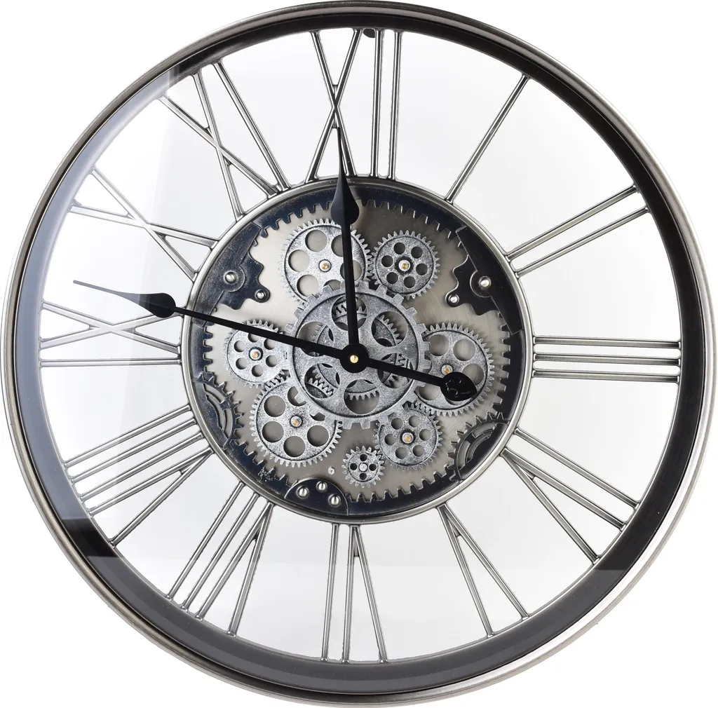 Horloge murale RAMSEY en métal et verre Ø 54 cm, décor multicolore