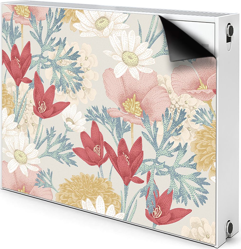 Magnet Radiator Magnet Mat Heizkörper Heizung Verkleidung Abdeckung 100x60 cm - Frühlingsblumen