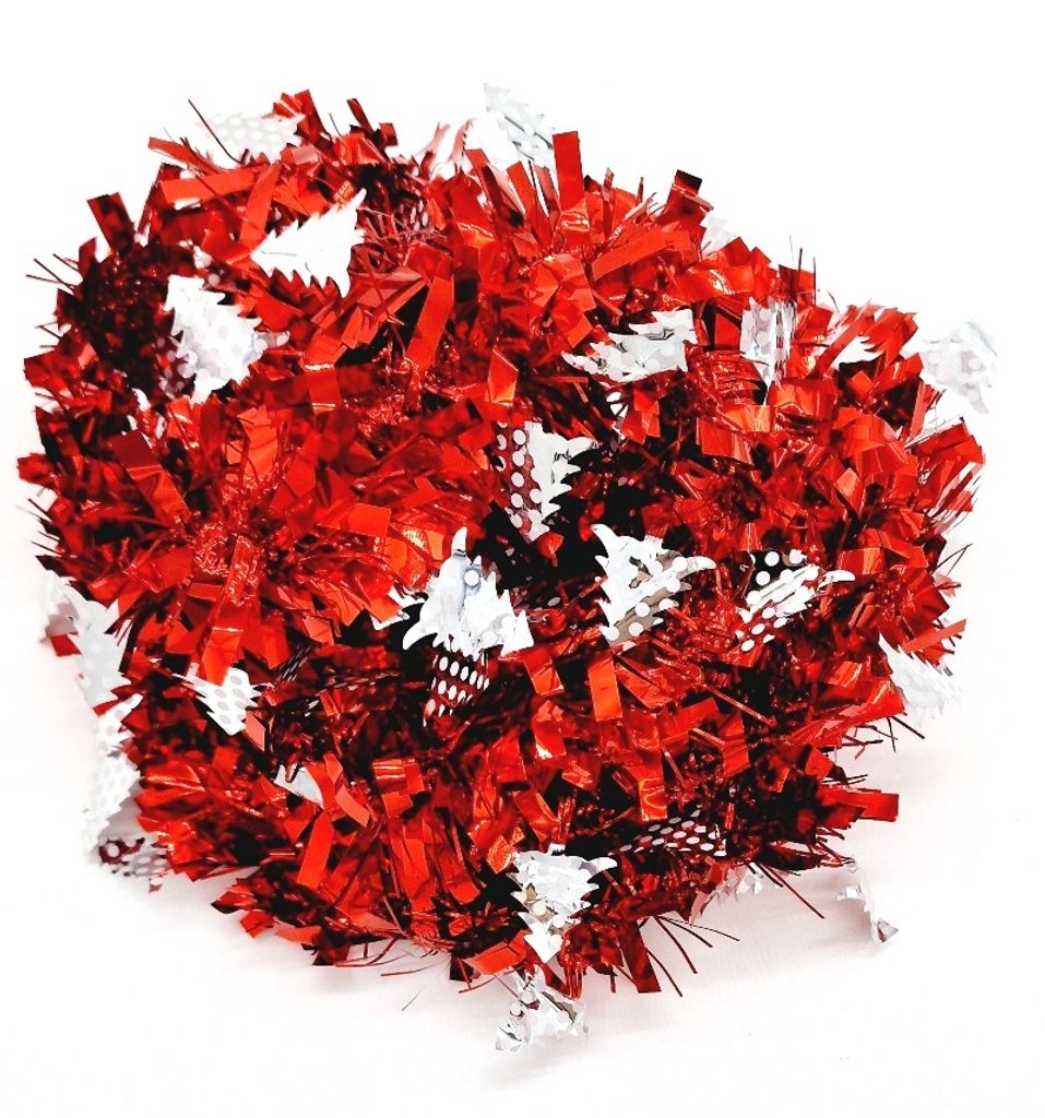 Lametta 5m Girlande Weihnachten Weihnachtsgirlande Christbaumschmuck Deko Breit BF6 Rot