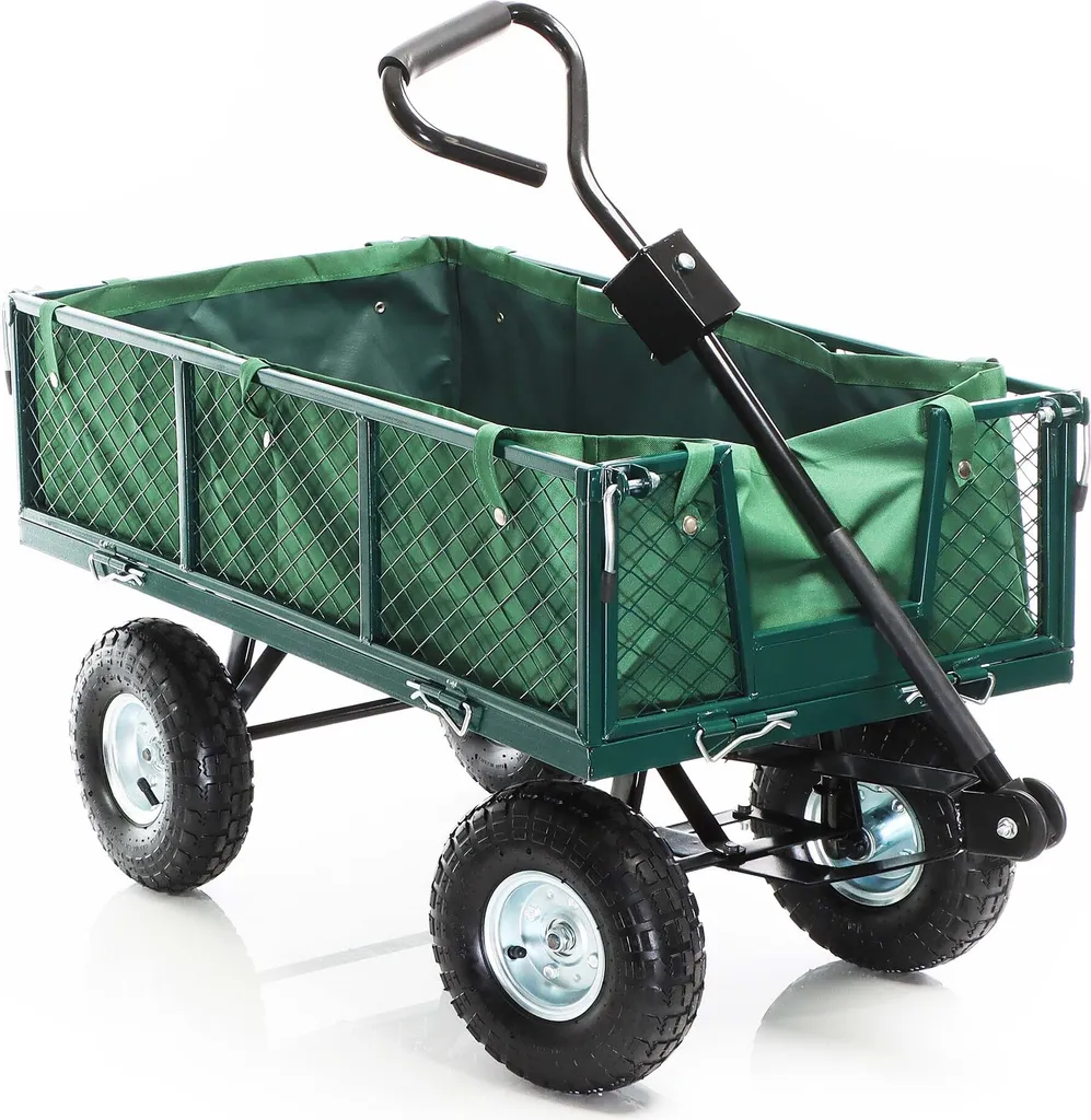 Chariot de jardin polyvalent 300 kg avec grille de rangement et bâche