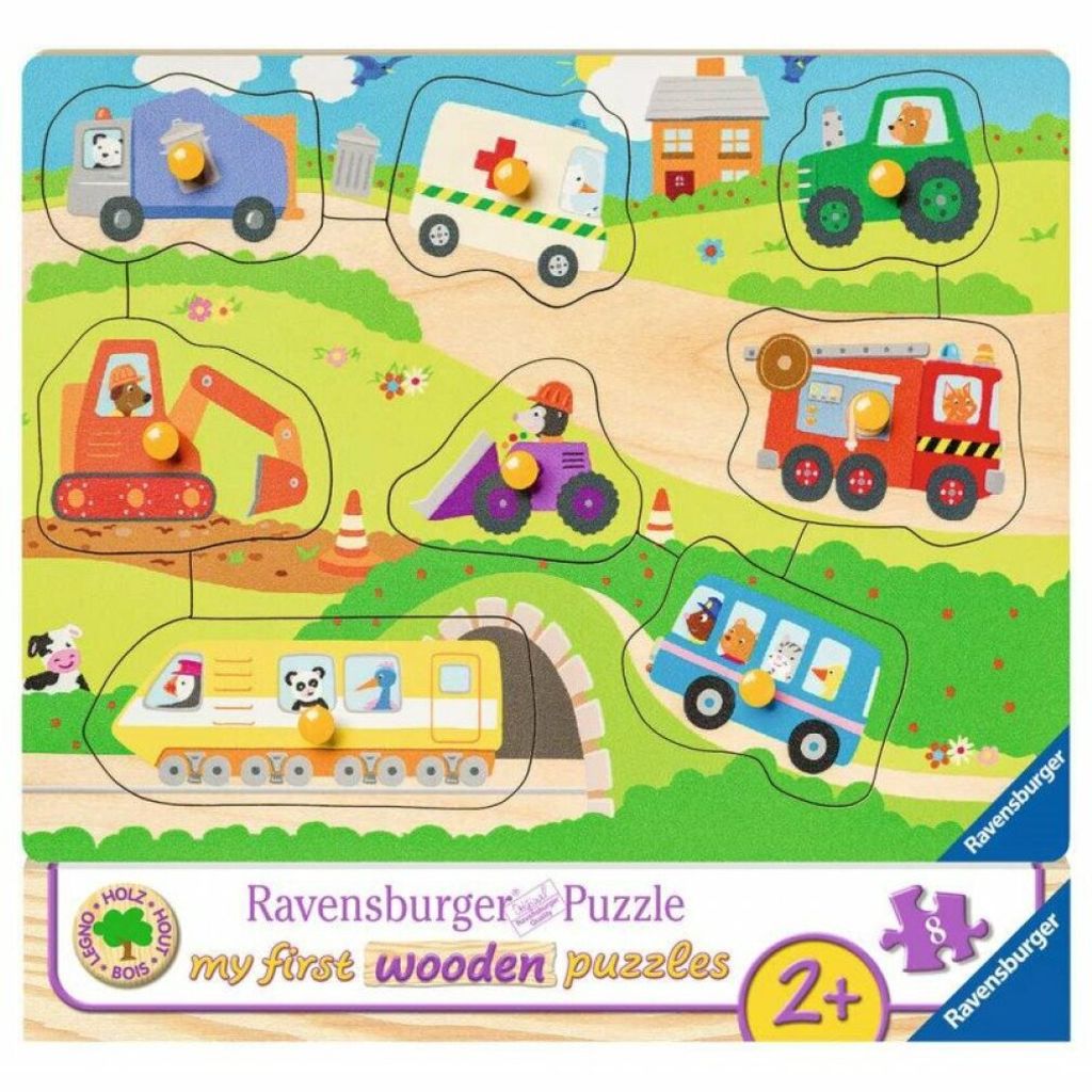 8 Teile Ravensburger Kinder Puzzle my first wooden Lieblingsfahrzeuge 03684