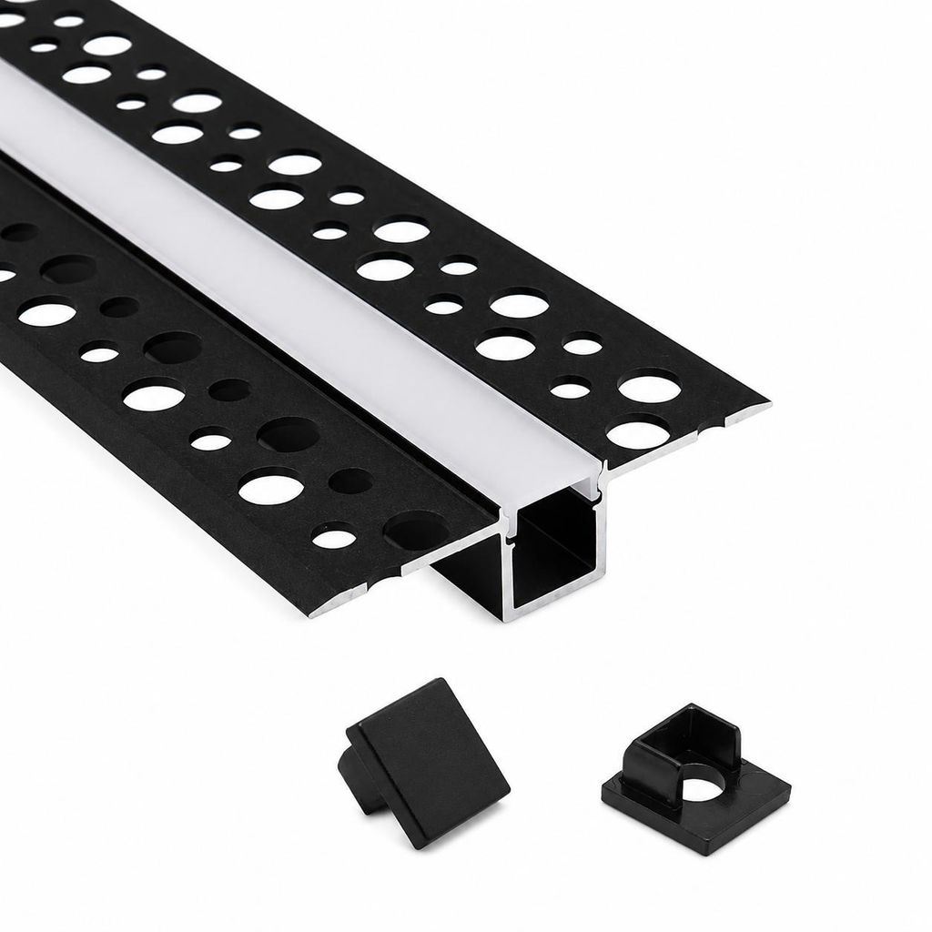 MasterLED profil na sadrokartón, hliník, čierny, 2 m – LED Obrázok produktu 