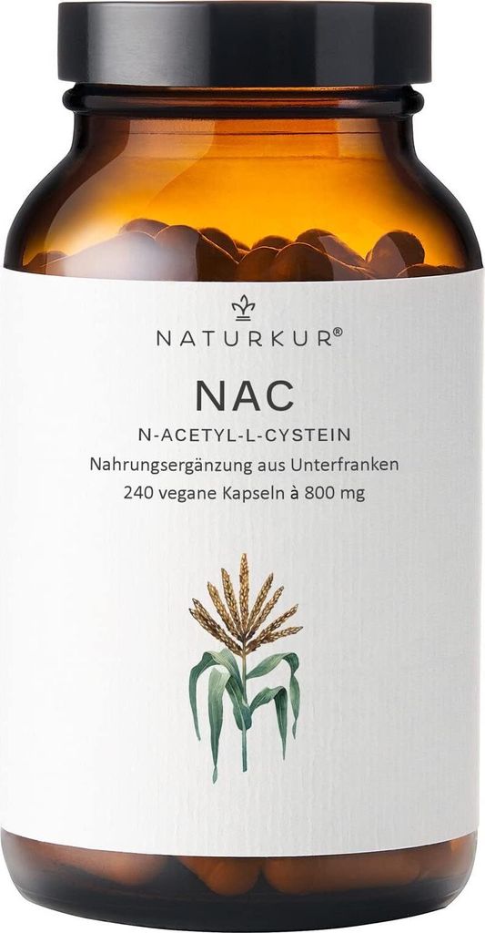 Naturkur® NAC 800 mg - 240 Kapseln im Apothekerglas - Produktbild 