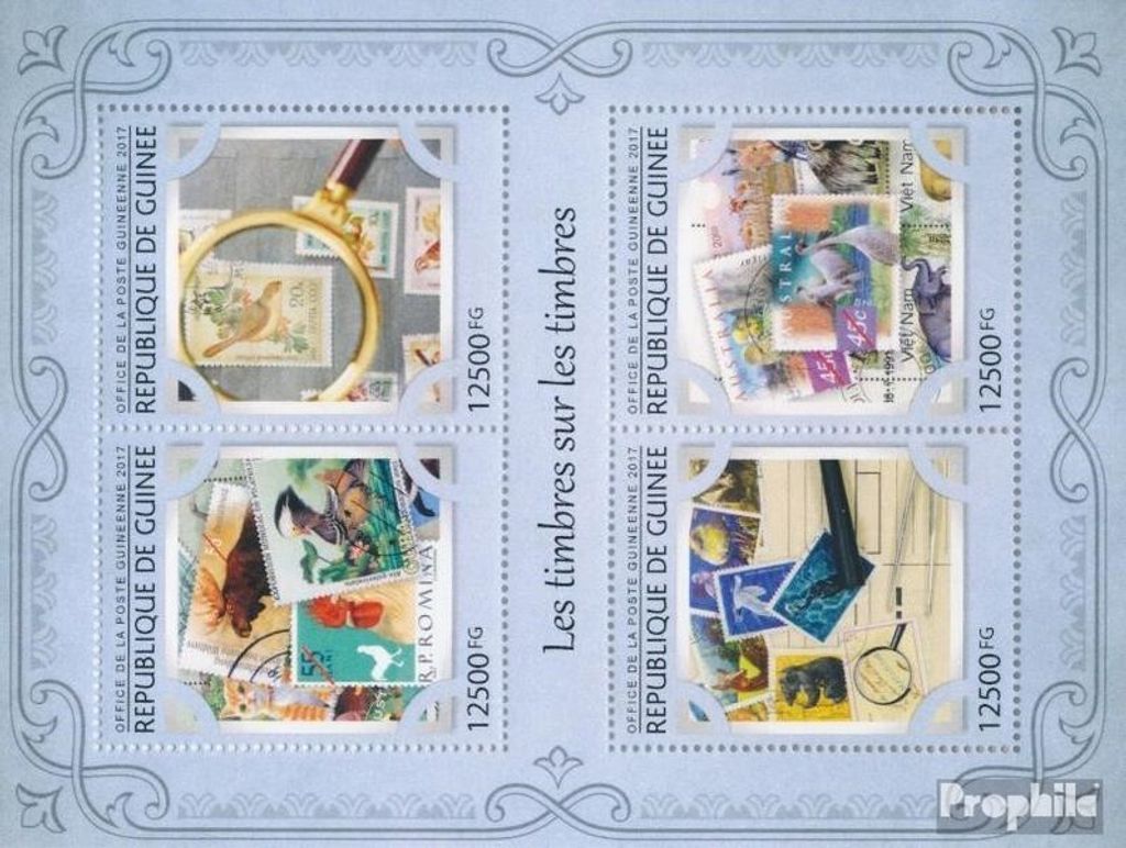 Briefmarken Guinea 2017 Mi 12271-12274 Kleinbogen (kompl. Ausgabe) postfrisch Briefmarken auf Briefmarken