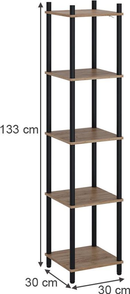 Étagère d'angle Vicco Bivio Chêne doré/anthracite 30x133cm Image du produit 